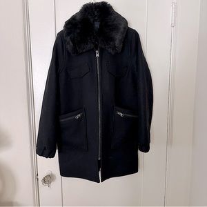 Topshop wool blend coat, size M